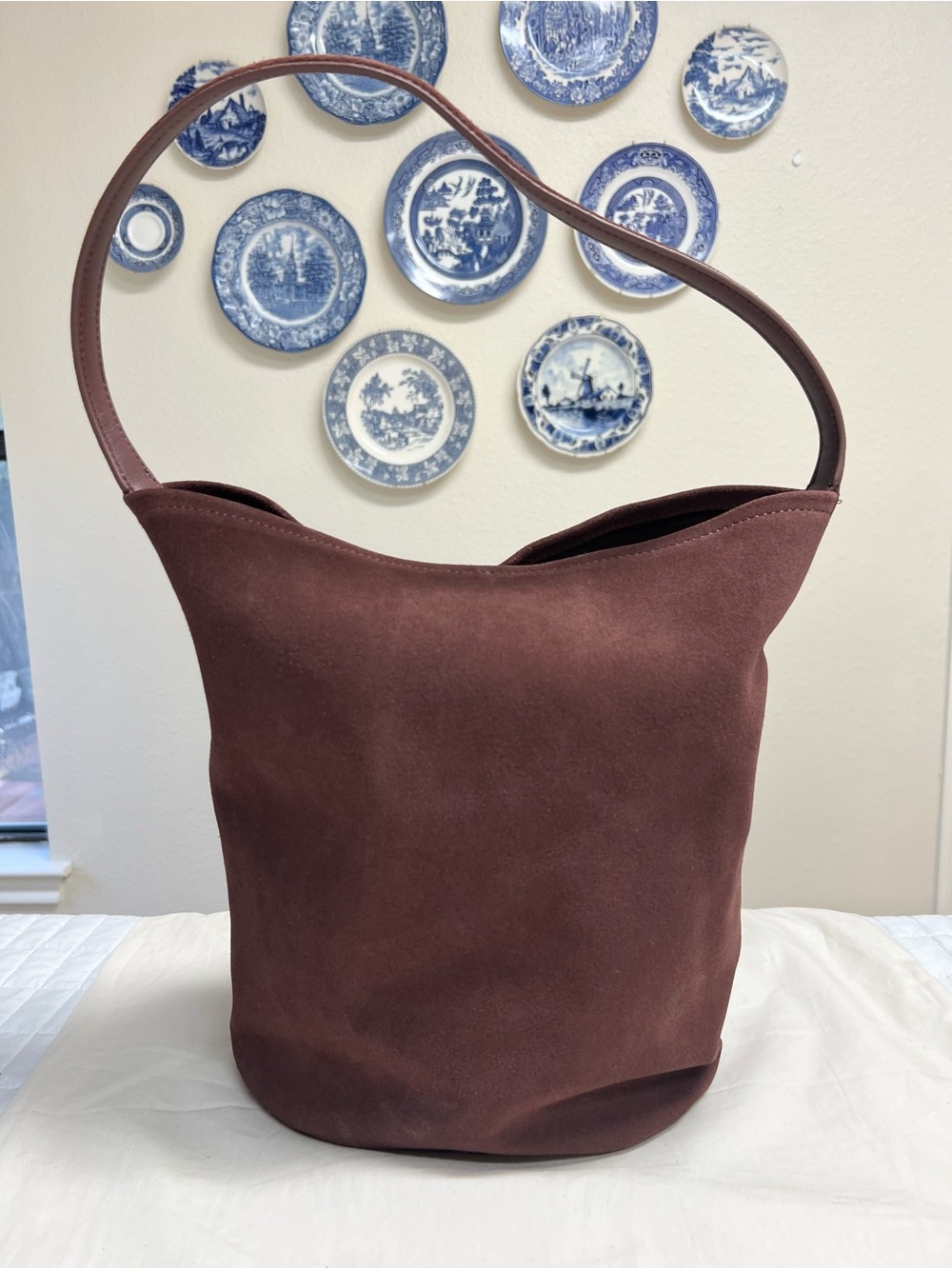 J. Crew Suede Berkley Bucket Bag in Brown NWT - Picture 3 of 13